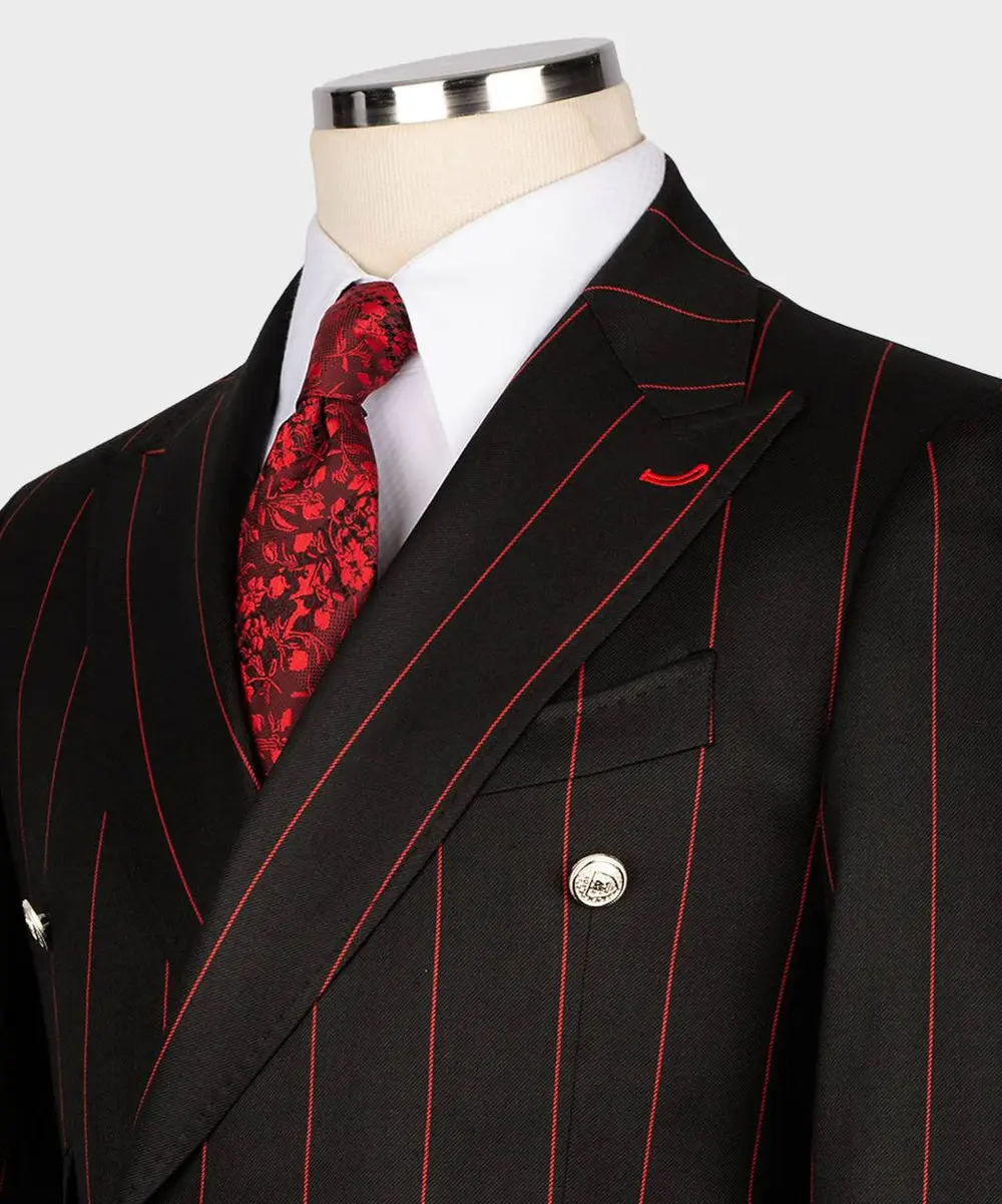 Men's Suit -2 Piece Double Breasted Stripy — photograph 2