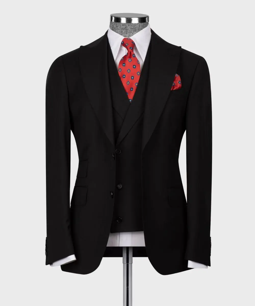 Men's Suit Set, %100 Wool, Black — photograph 1