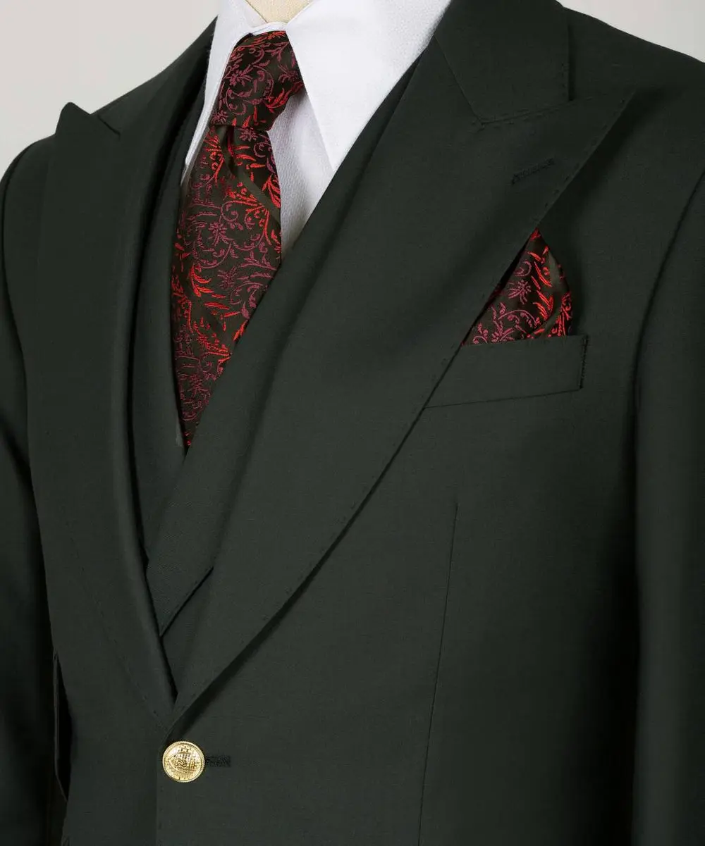 Men's Suit Set, %100 Wool, Green — photograph 2