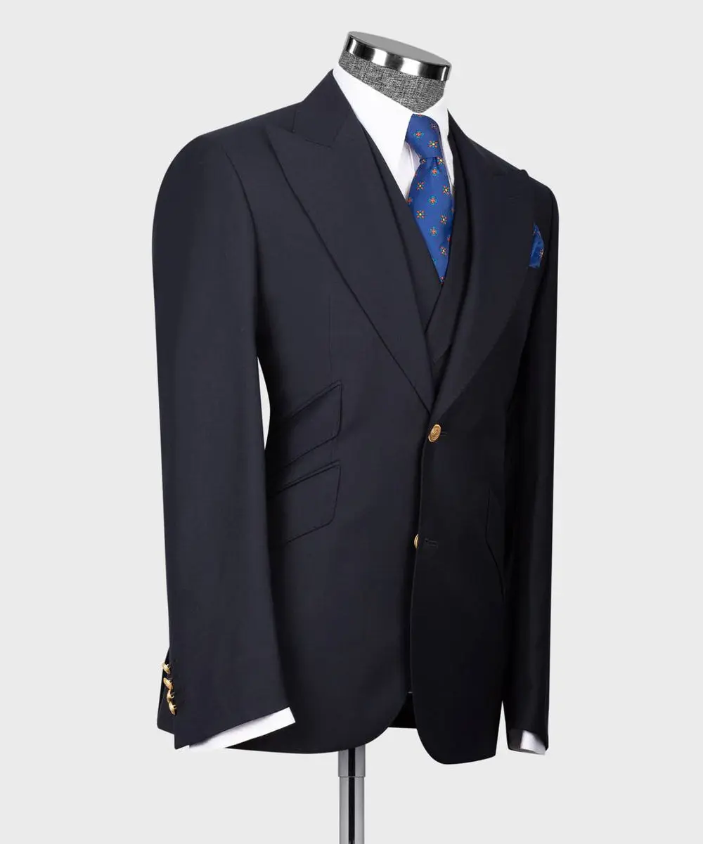 Men's Suit Set, %100 Wool, Navy — photograph 5