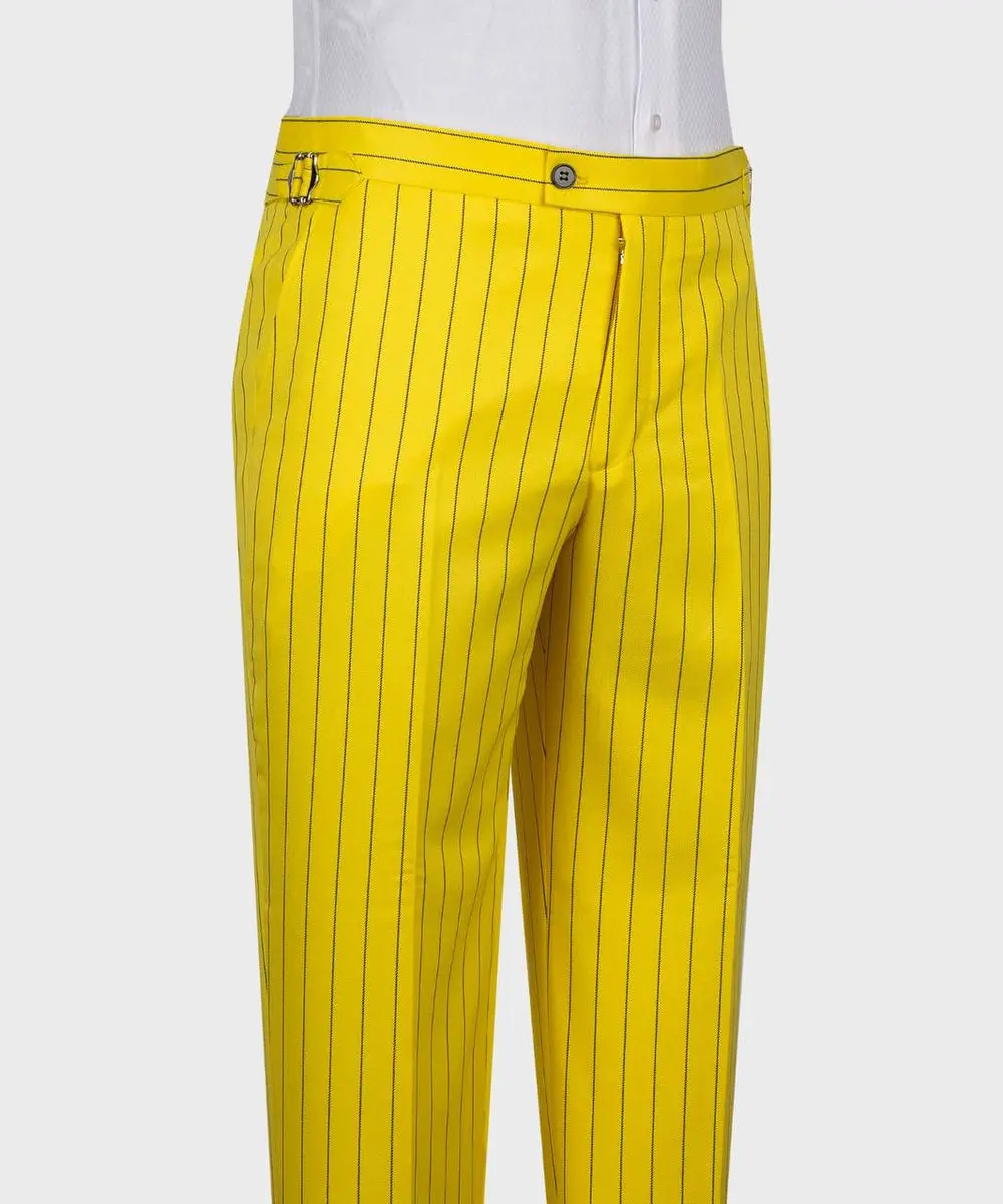 Men's Suit Set, %100 Wool, Striped, Yellow — photograph 6