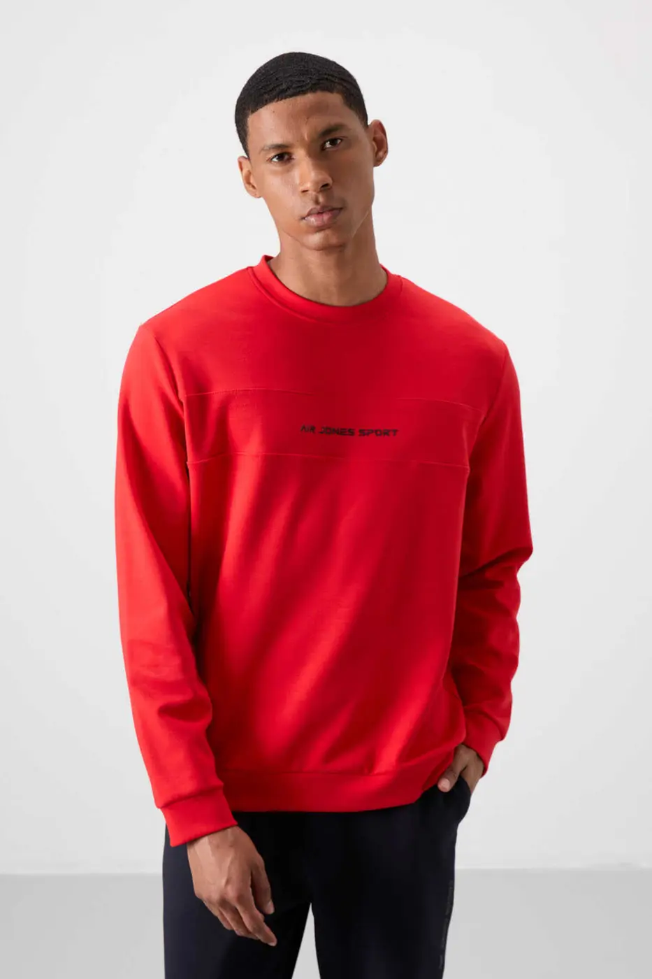 Men's Red-Navy Soft Fit Tracksuit Set — photograph 4