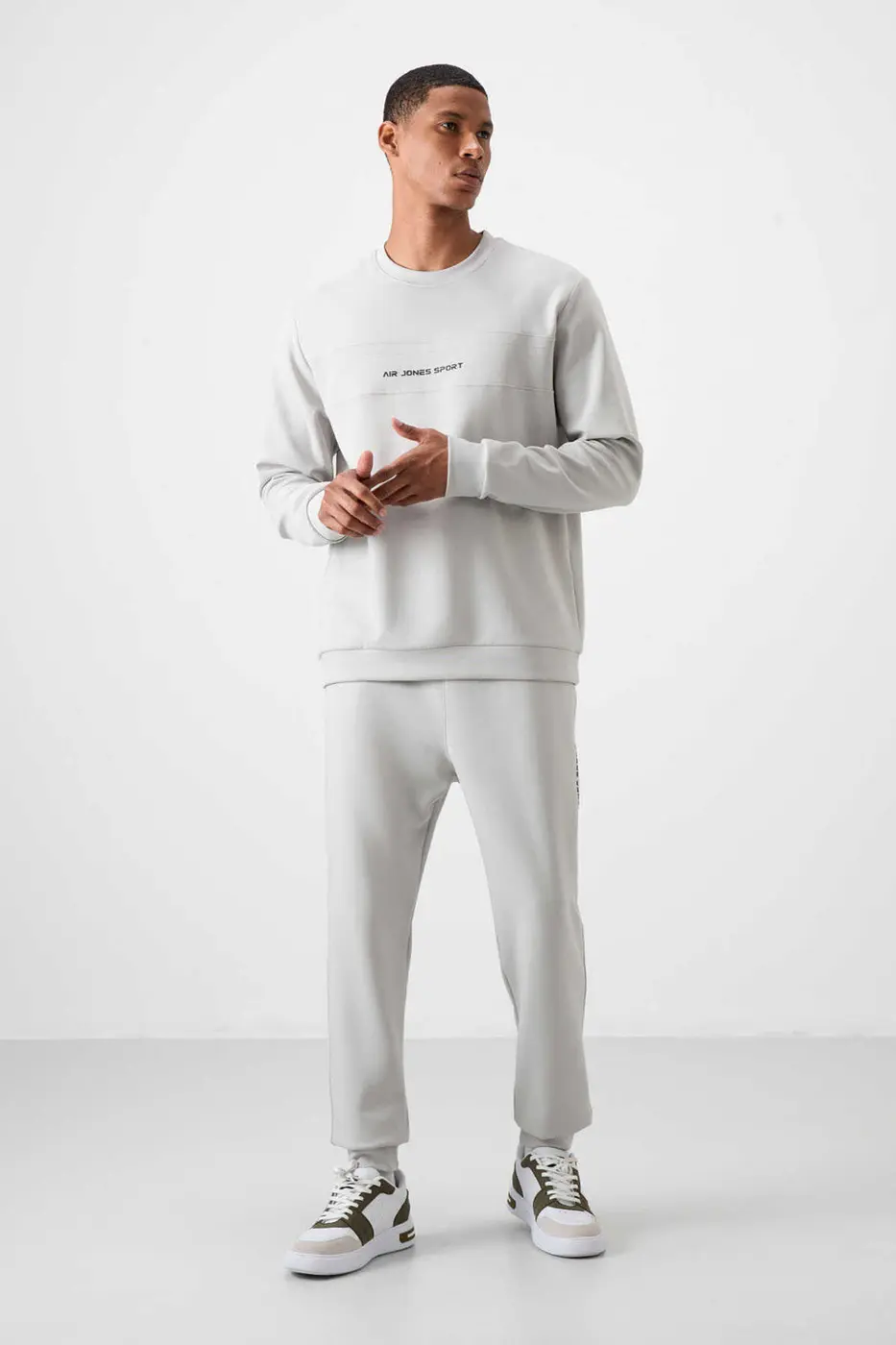Men's Stone Grey Soft Fit Tracksuit Set — photograph 1