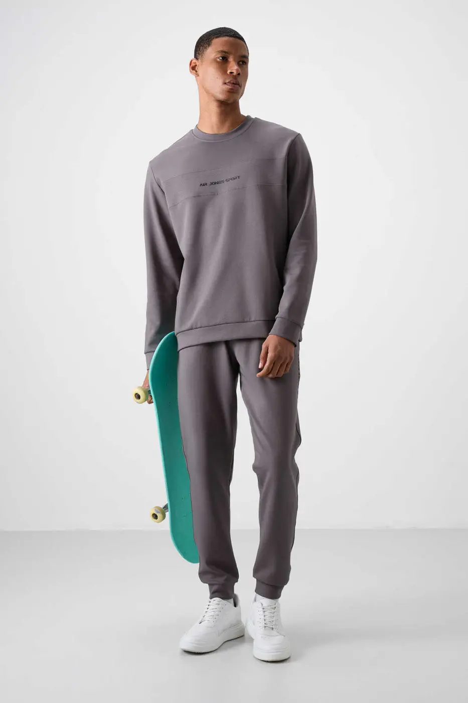 Men's Dark Grey Soft Fit Tracksuit Set — photograph 1