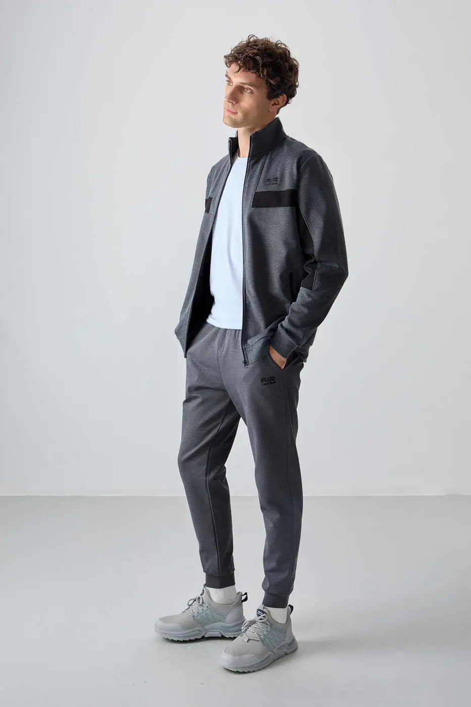 Men's-Tracksuit Set-Dark Grey — photograph 3