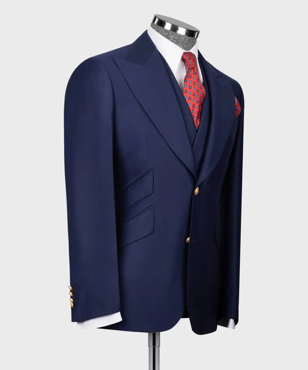 Men's Suit Set, %100 Wool, Navy — photograph 5