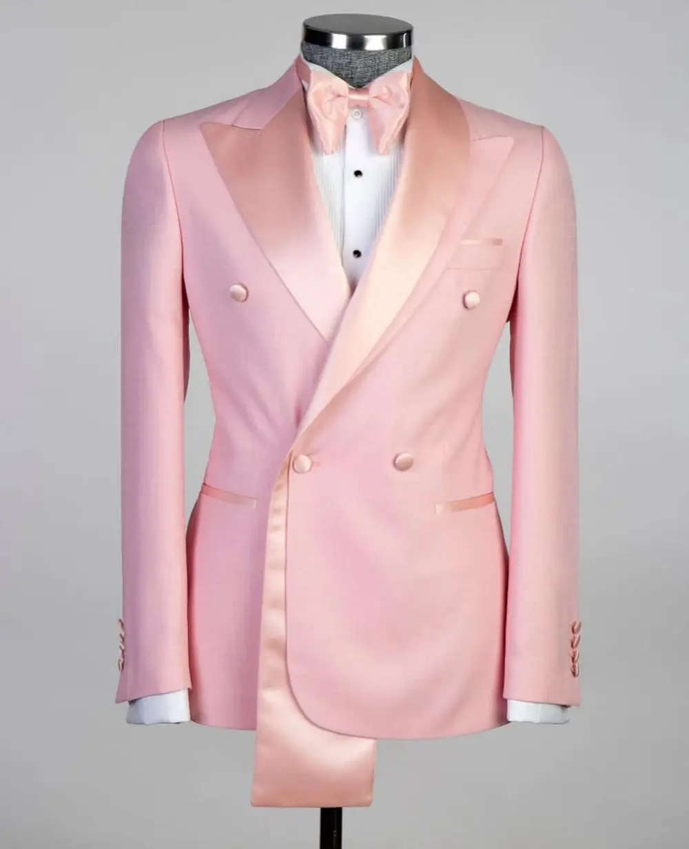 Shawl Design Satin Lapel Pink Tuxedo — photograph 1