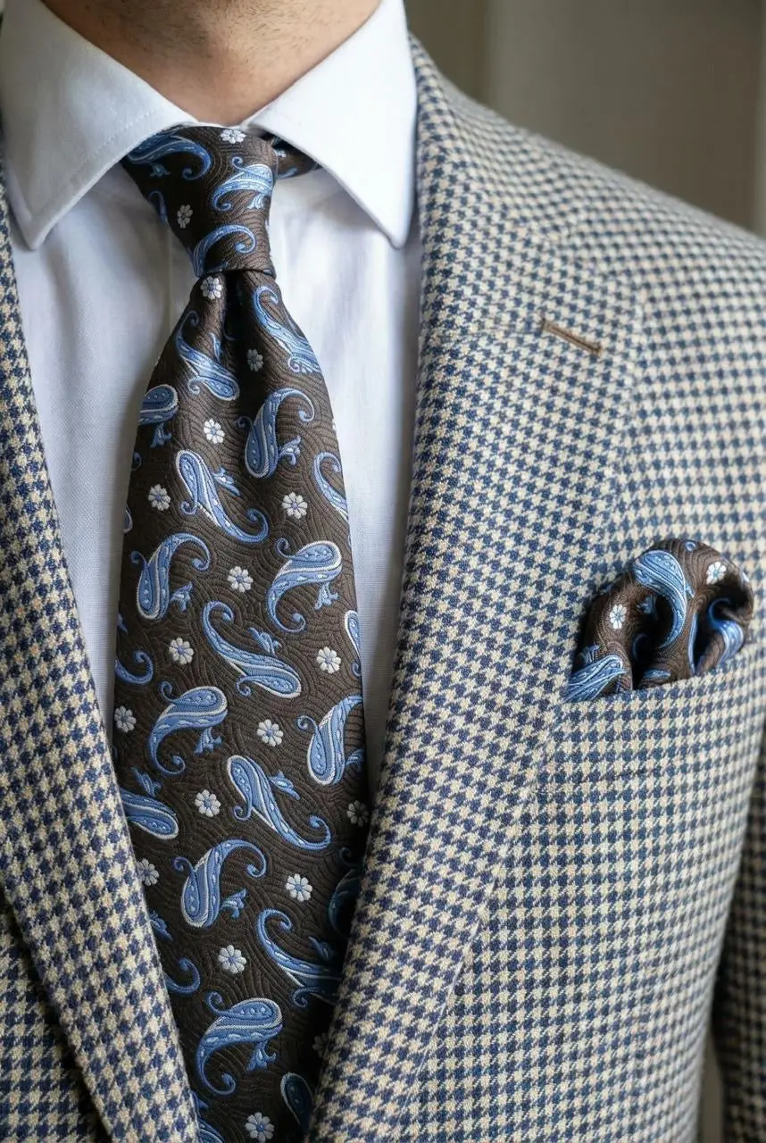 Signature Men’s Tie-Black and Blue — photograph 1
