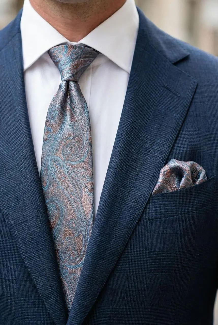 Signature Men’s Tie-floral grey — photograph 1