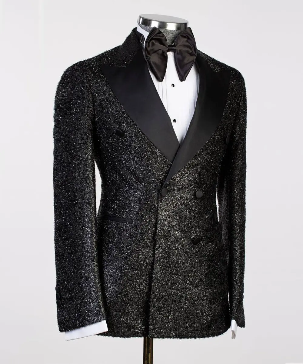 Two Piece Shiny Black Tuxedo — photograph 3
