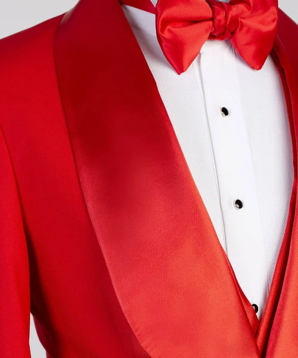 Men's 3 Piece Red Tuxedo Suit — photograph 2