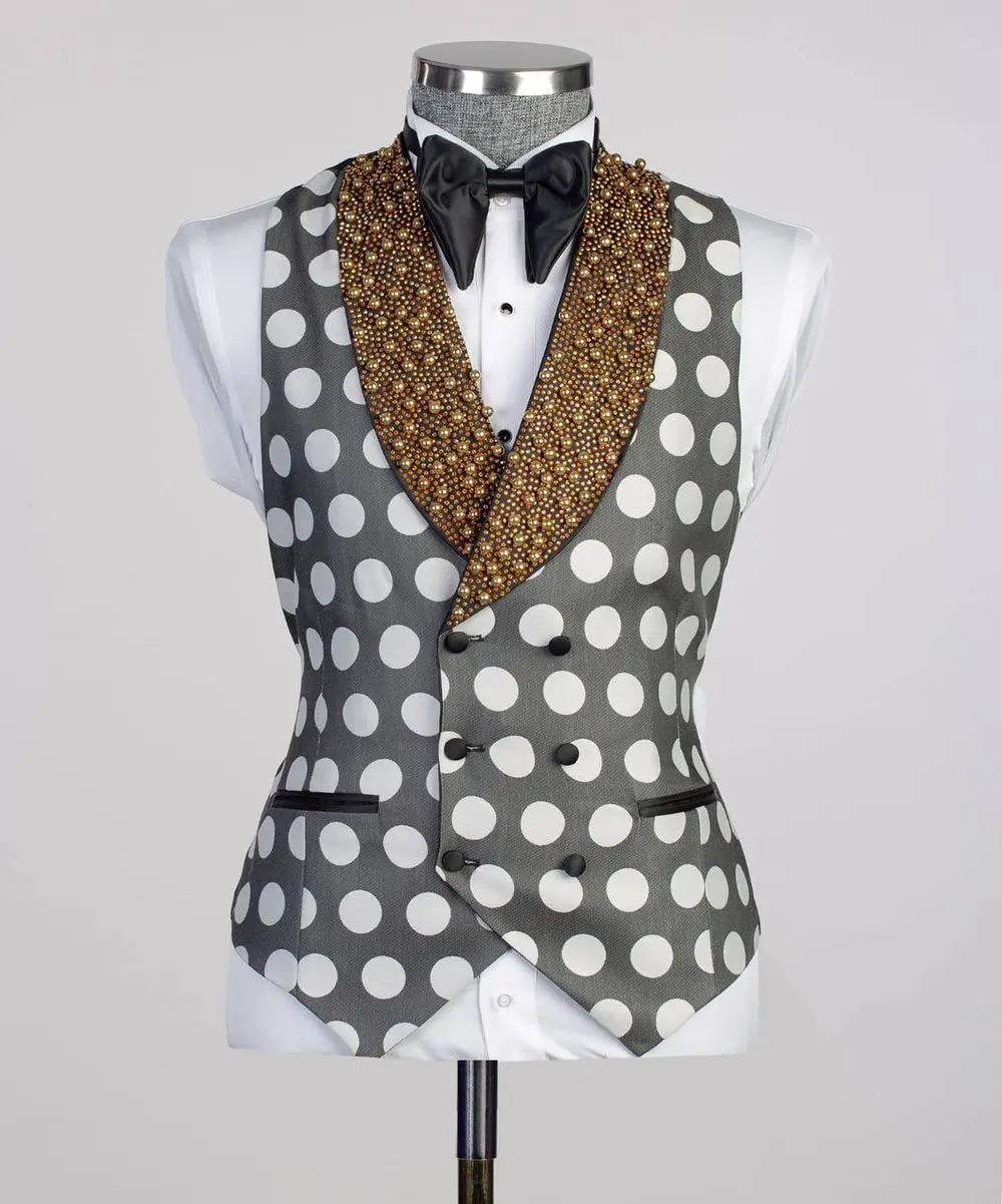 Men's 3 Piece Tuxedo Stone Detailed Collar — photograph 5