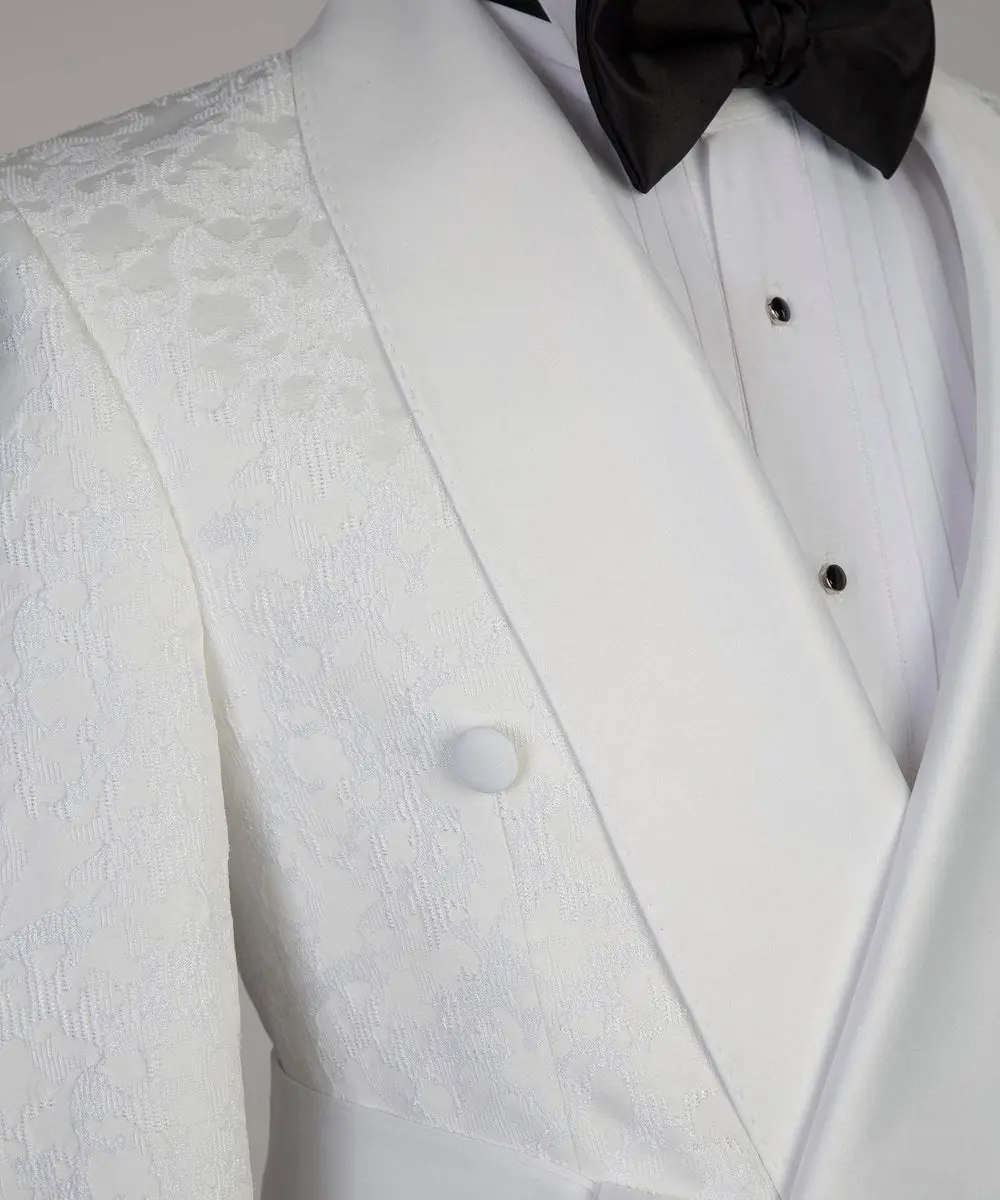 Men's Belted White Tuxedo Set — photograph 2