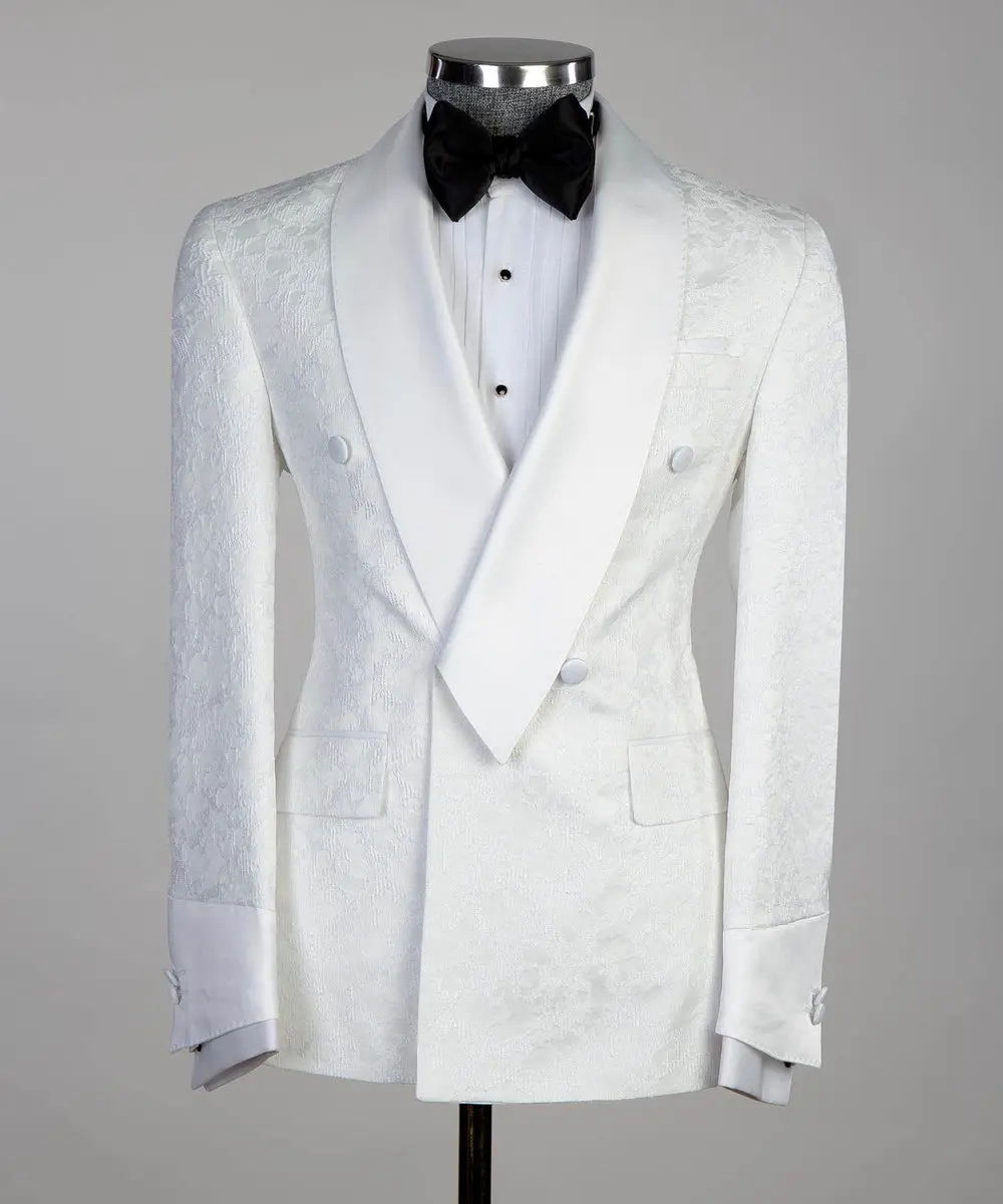 Men's Belted White Tuxedo Set — photograph 4