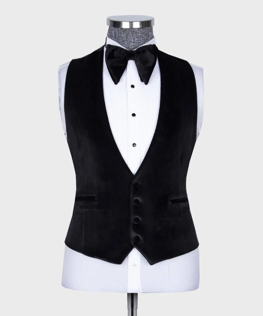 Men's 3 Piece Velvet Shiny Tuxedo — photograph 5