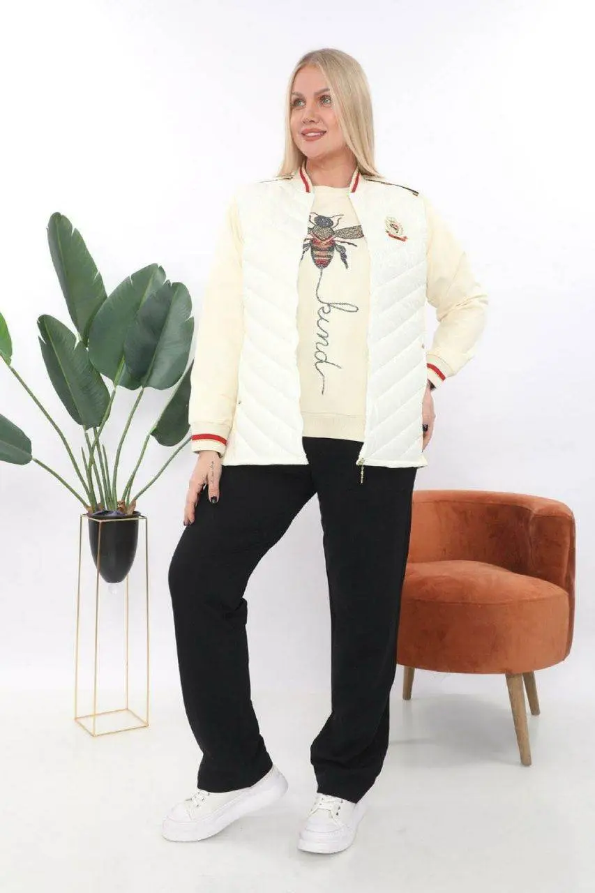Women's 3-Piece Plus Size Tracksuit Set — photograph 1
