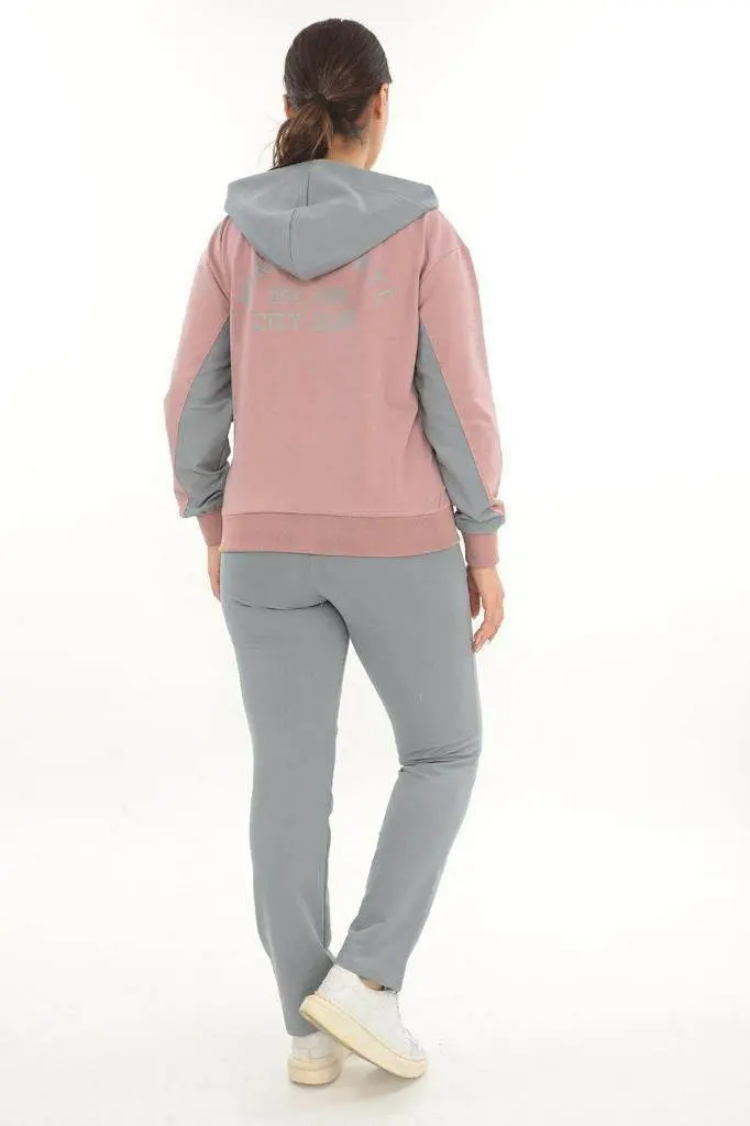 Women's Pink/Grey Tracksuit Set — photograph 3