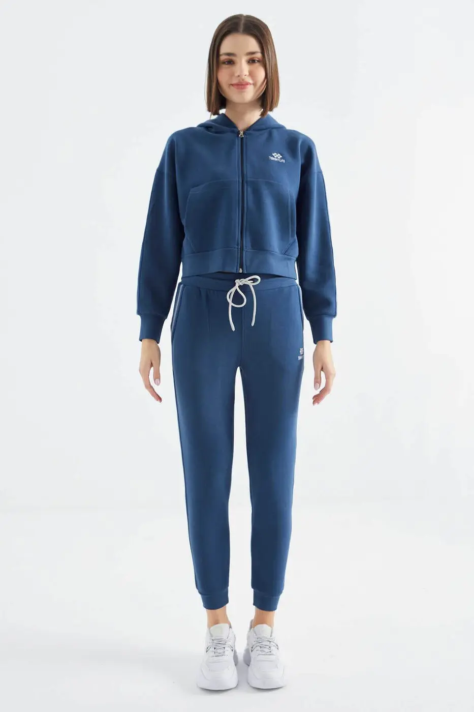 Women's Blue Zip-Up Tracksuit Set — photograph 4